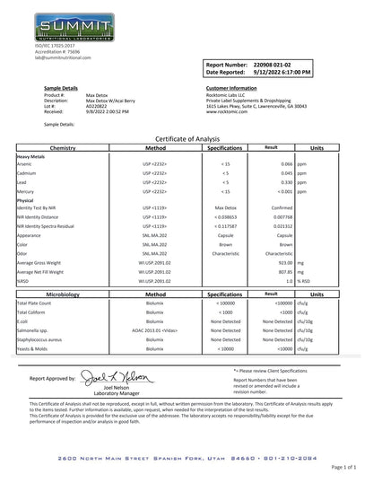 Max Detox W/Acai Berry